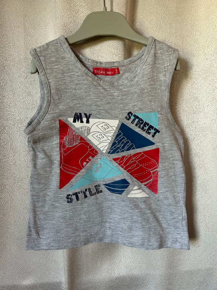 T-shirt gris sans manche 6 ans Tissaia - photo numéro 1