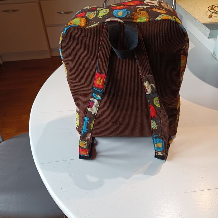 Sac à dos velours et coton éléphants - photo numéro 5