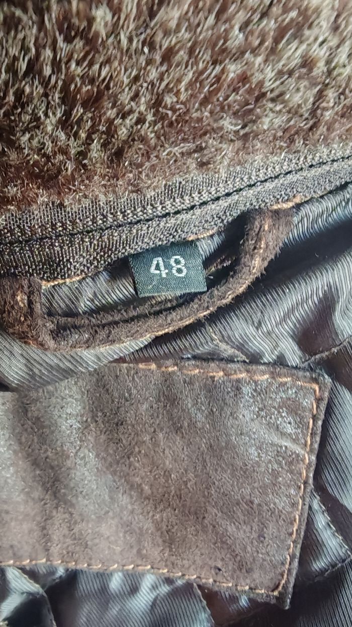 Manteau cuir marron - Taille 48 - photo numéro 3