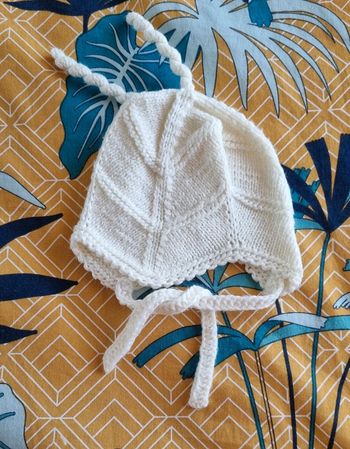 Bonnet bébé naissance blanc cassé