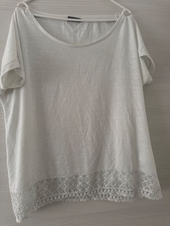 Tee-shirt blanc avec dentelle