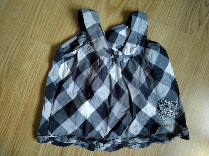 Tunique a bretelles. Gris. Confetti. Bébé 18 mois - photo numéro 2