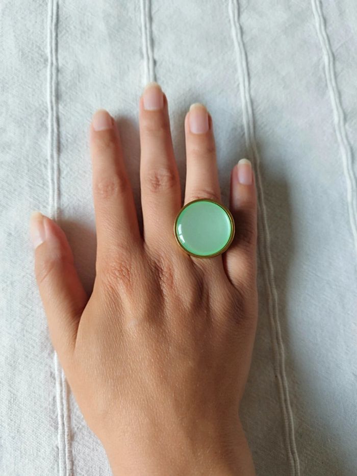 bague taille ajustable en acier inoxydable doré