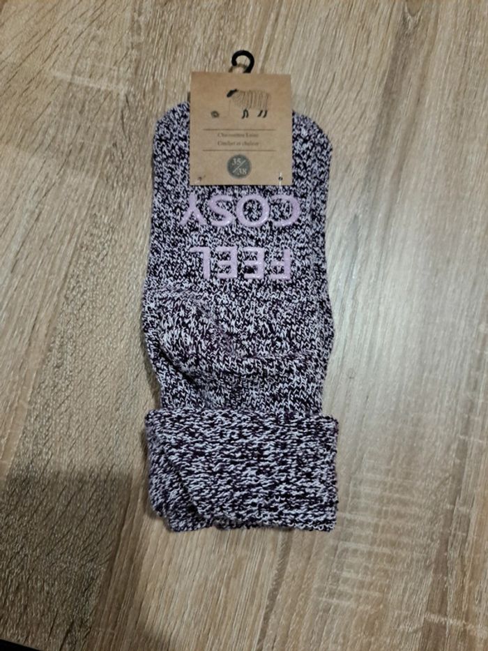 Chausettes anti-dérapantes violettes 35/38