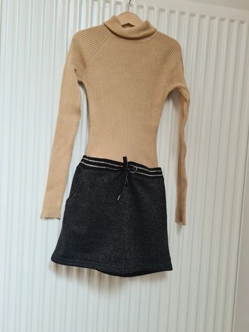 Jupe noir monoprix et haut beige fille 14 ans