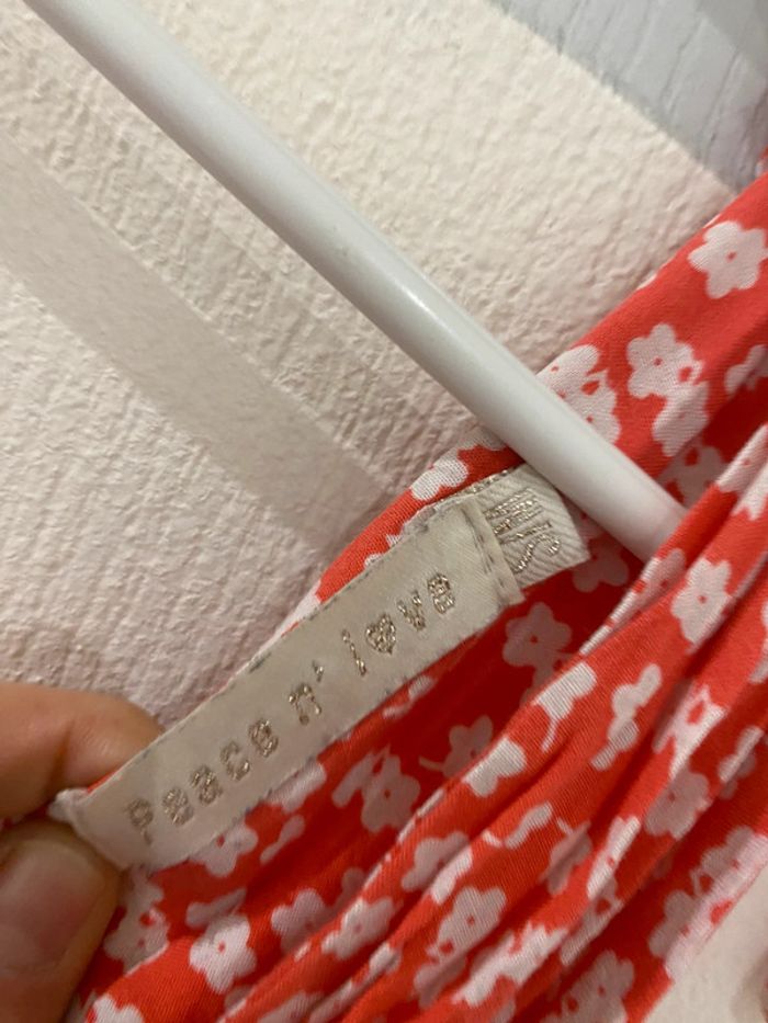 Robe d’été rouge à fleurs blanches - photo numéro 3