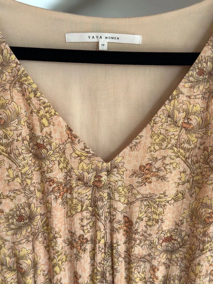 Robe midi imprimé fleuri Yaya taille 36 coupe fluide - photo numéro 2