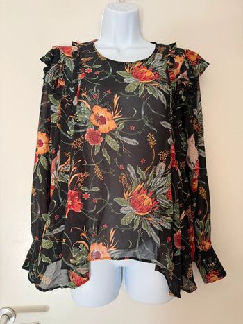 Blouse noire fleuri Pepe Jeans