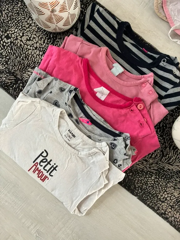 Lot 5 t-shirt longue mange