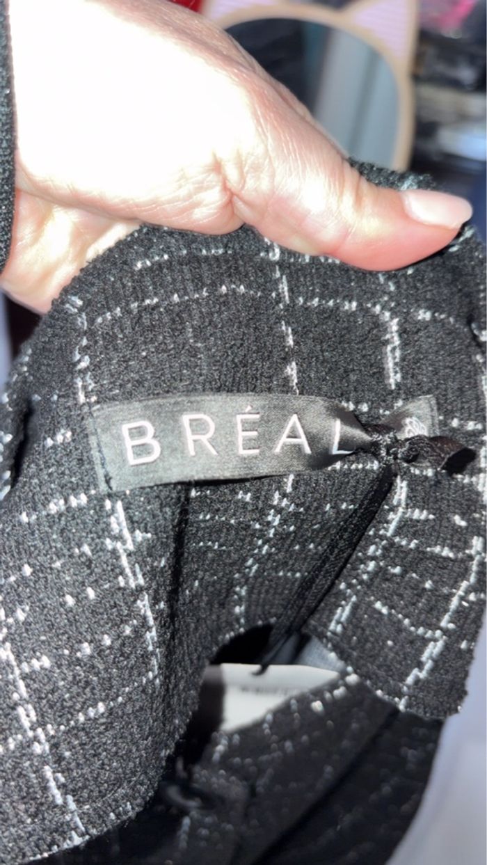Bréal - Veste bomber en maille texturée - Taille 38 - Noir/Blanc - Neuf avec étiquette - photo numéro 2