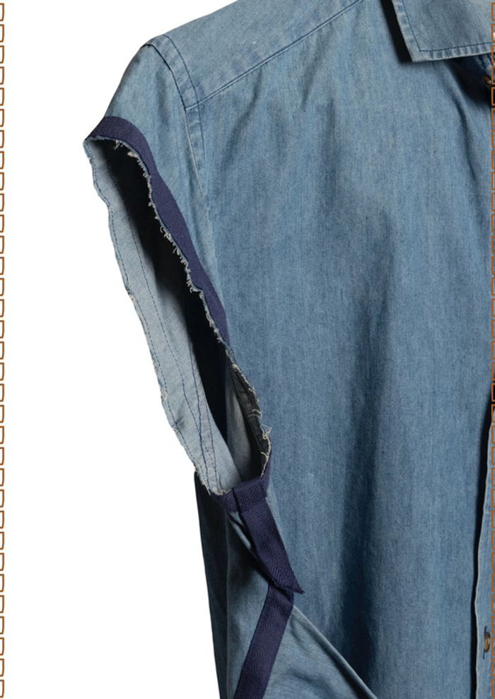 Chemise sans manches en denim upcycler Coton Society X Tilli Paris – Taille S - photo numéro 4