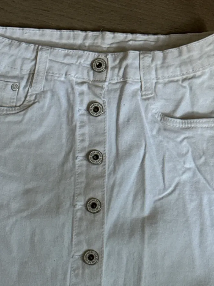 Mini jupe en jean’s blanche taille XS Anna - photo numéro 2