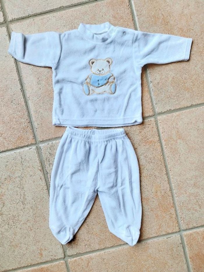 Pyjama grenouillère barboteuse ourson 2 pièces 3 mois