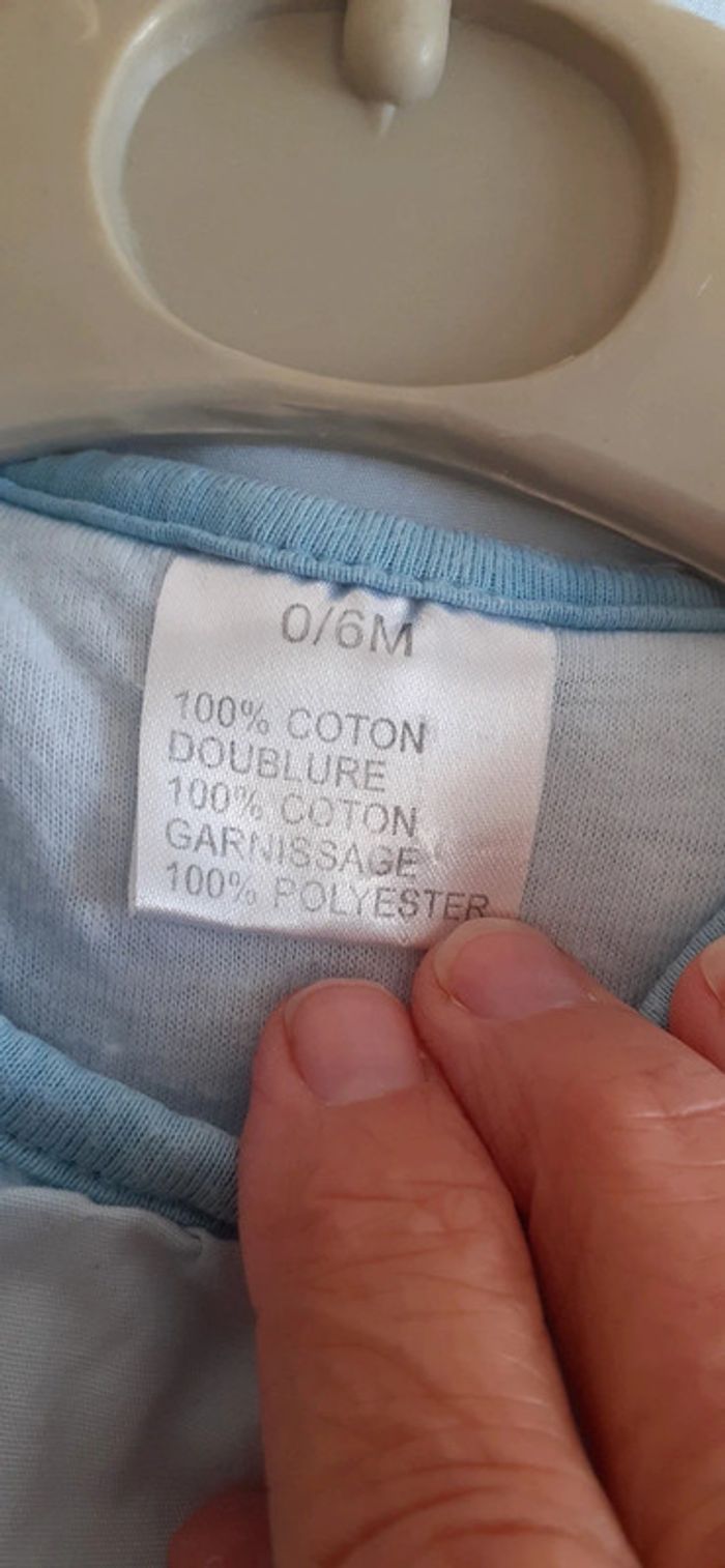 Gigoteuse en coton bleu clair 6 mois - photo numéro 4