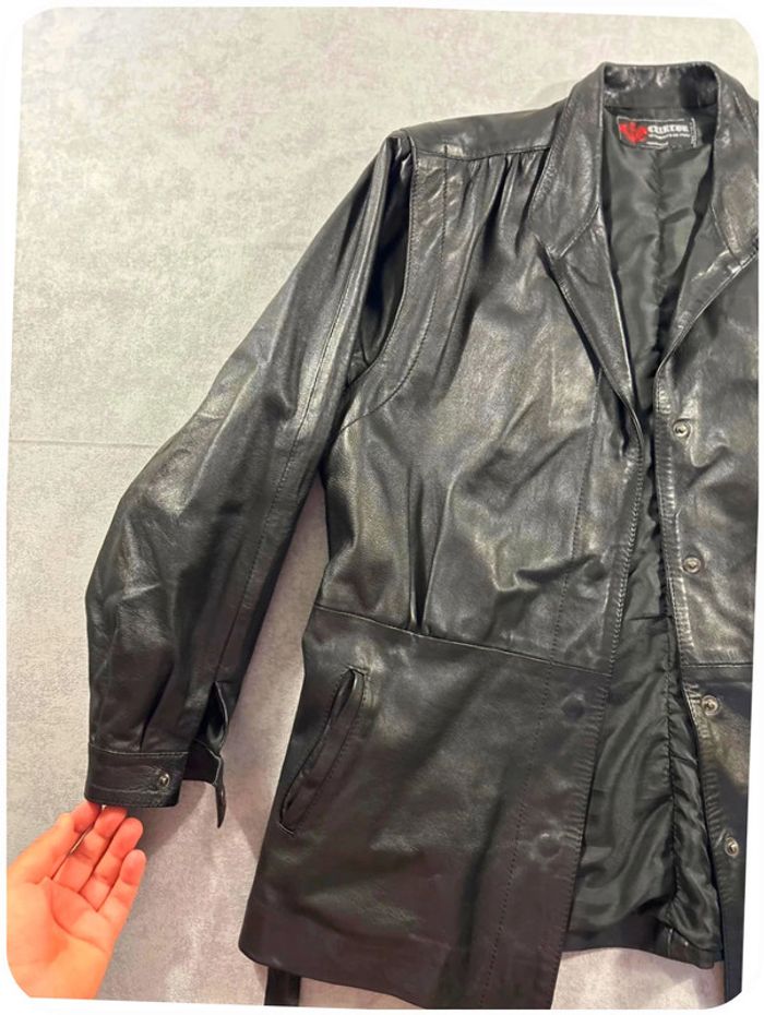 Veste en cuir Noir taille M Femme - photo numéro 3
