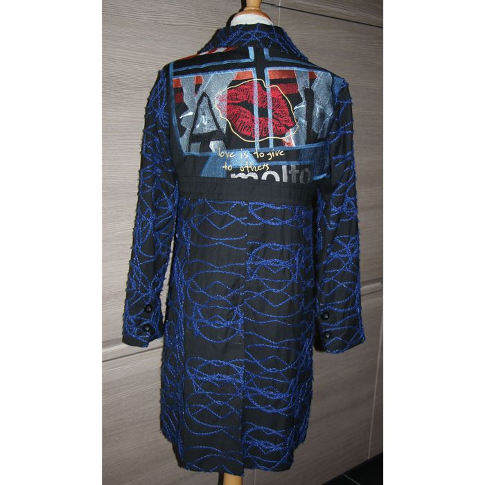 manteau femme Desigual taille 42 noir et bleu - photo numéro 2