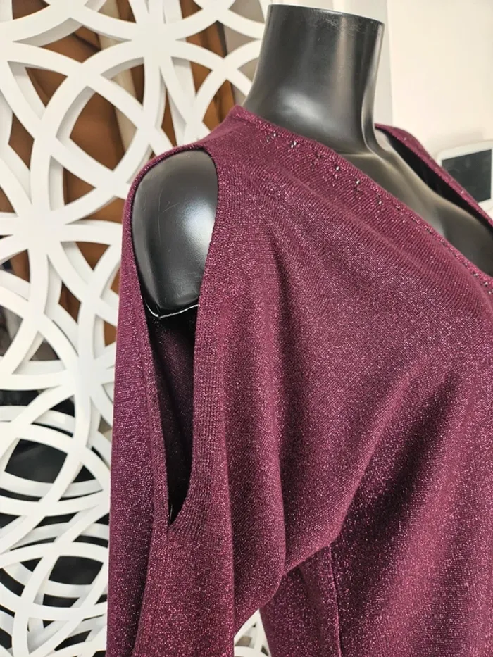 Cassis pull pailleté épaules nues taille XL - photo numéro 2
