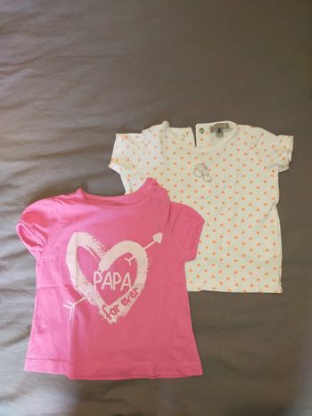 Lot de 2 t.shirt manches courtes fille 6 mois