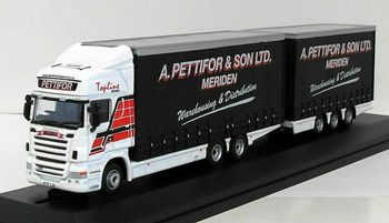 SCANIA CAMION TOPLINE DRAWBAR A.PETTIFOR ET SON LTD 1/76 OXFORD 76DBU002