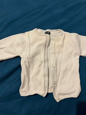 Gilet blanc fille 1 mois