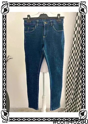 Jean Bleu Taille Haute Skinny, Taille 34