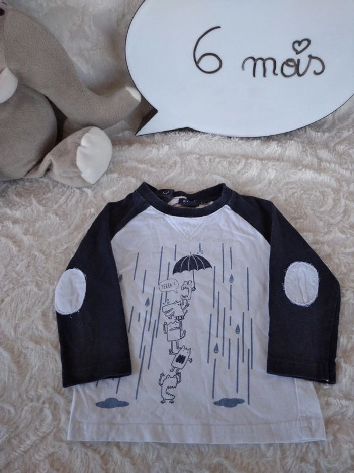 Tee shirt chemise manches longues Garçon 6 mois Pluie Kiabi