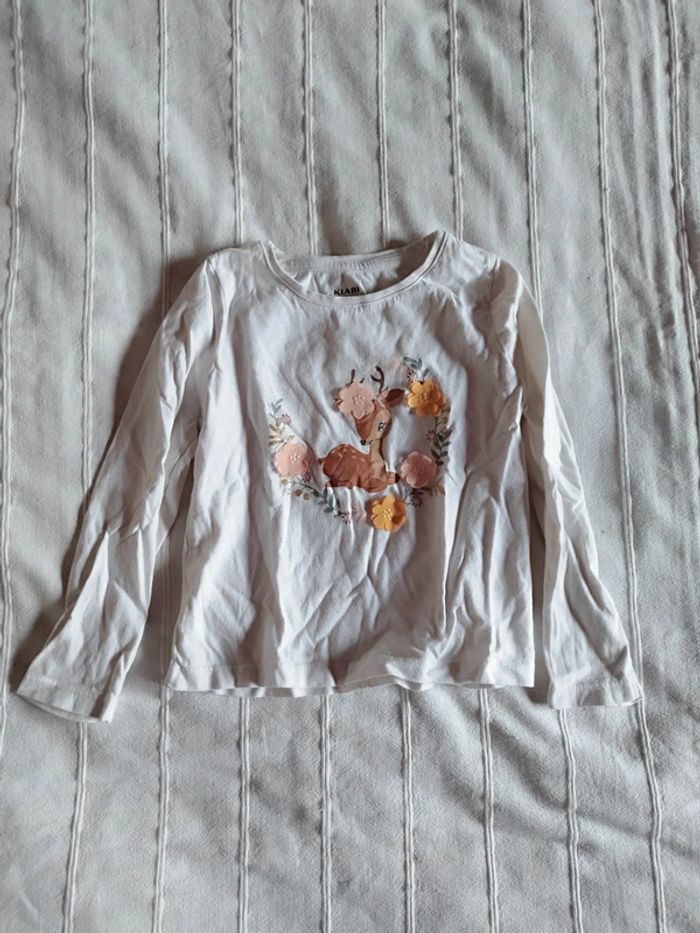 tee shirt manches longues biche 3 ans