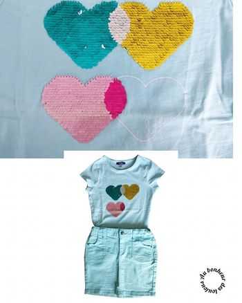 8 ans ensemble été teeshirt Okaïdi et jupe Tissaia