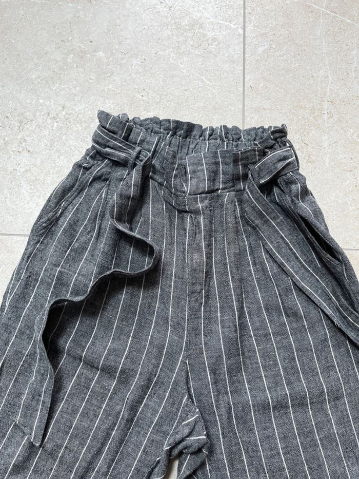Pantalon fluide gris à rayures - photo numéro 2