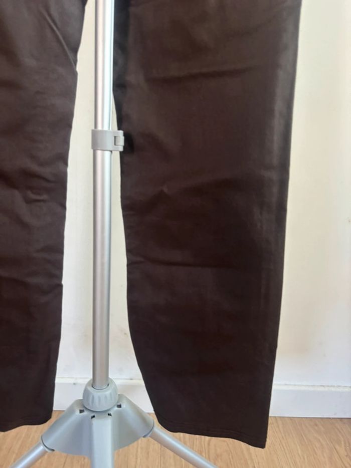 Pantalon coupe droite simili cuir calzedonia taille 38 marron - photo numéro 11