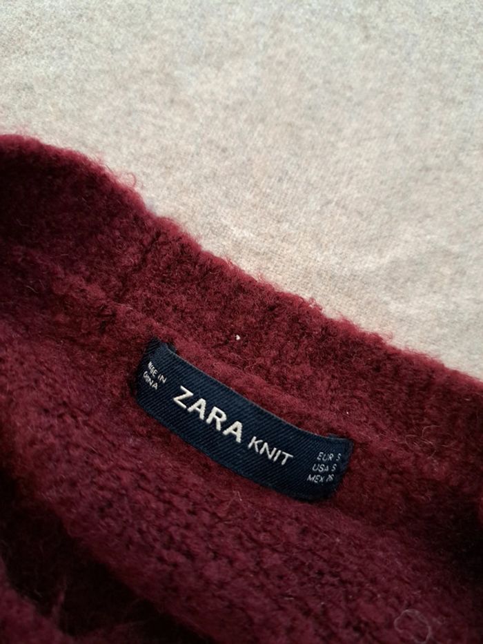 Zara pull bordeaux femme 36 - photo numéro 3