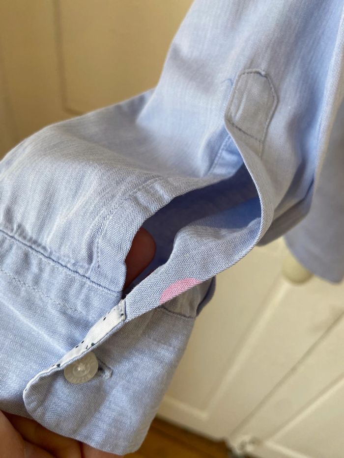 Chemisier col Claudine coton bleu ciel Bizzbee taille M - photo numéro 12