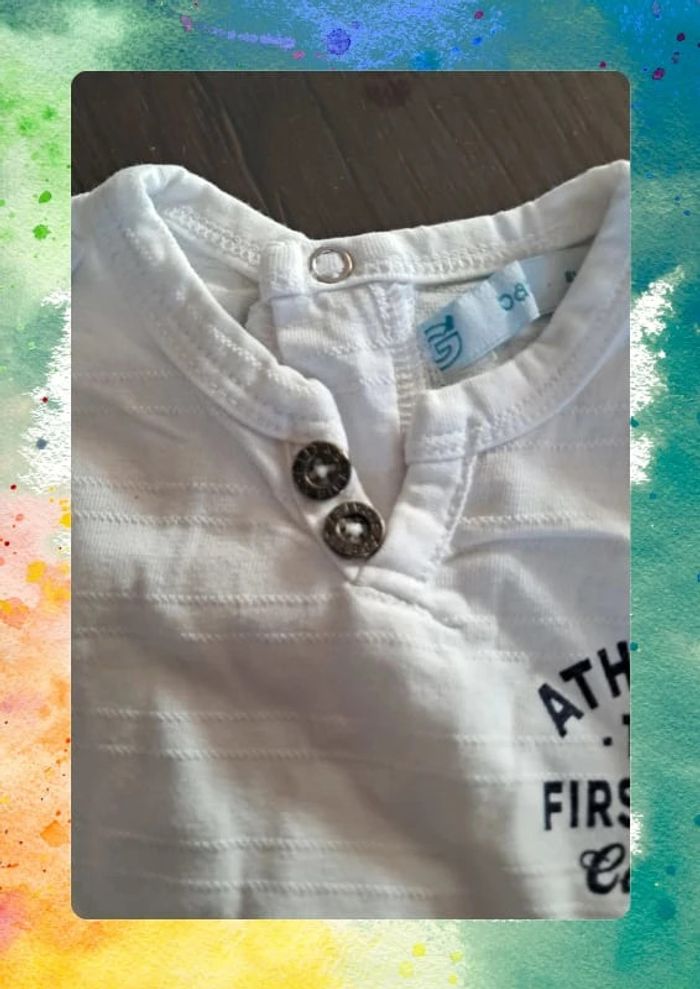 T-shirt 6 mois blanc Baby by Gémo - photo numéro 3