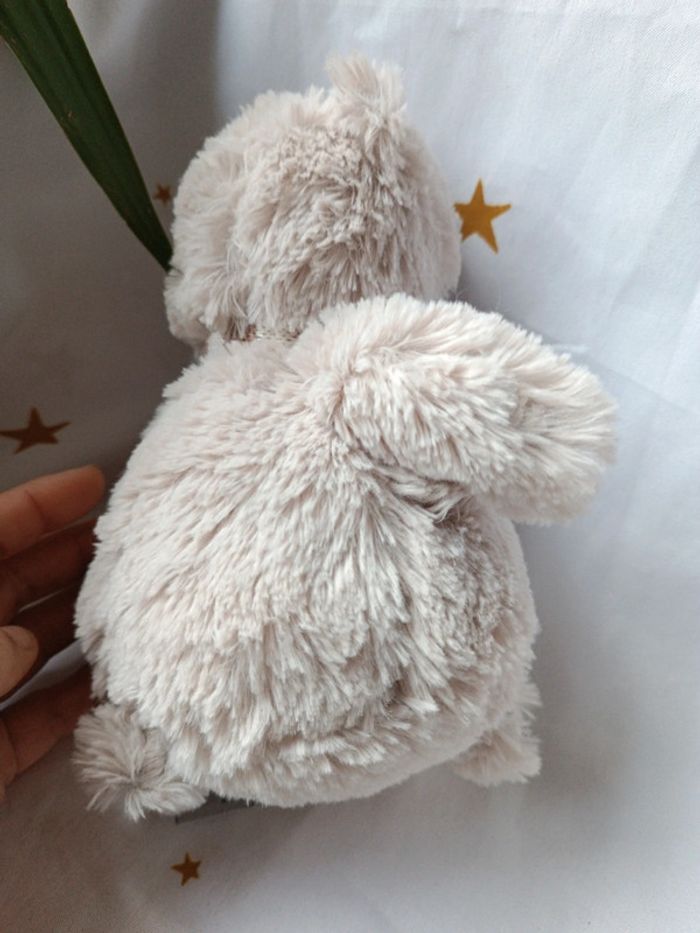 Peluche plush Teddy bear ours nounours ourson écharpe boule beige crème doudou toudou lilo - photo numéro 10