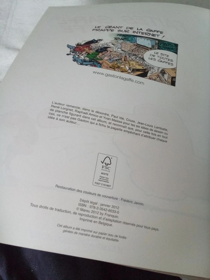 Lot de 5 bd Gaston lagaffe 11 15 17 19 19 - photo numéro 5