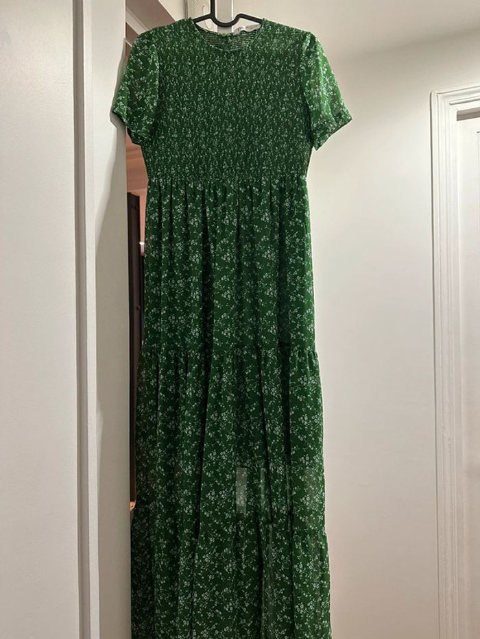 Robe longue verte Zara taille S - photo numéro 3