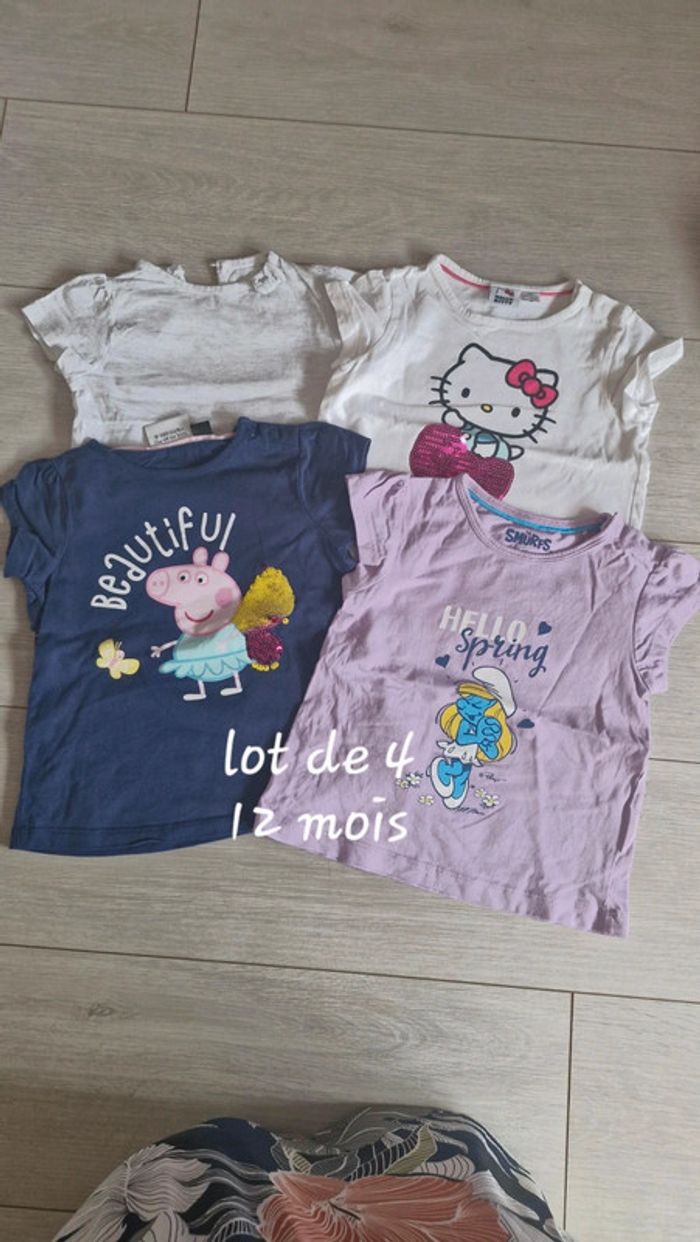 Lot de 4 t shirt 12 mois