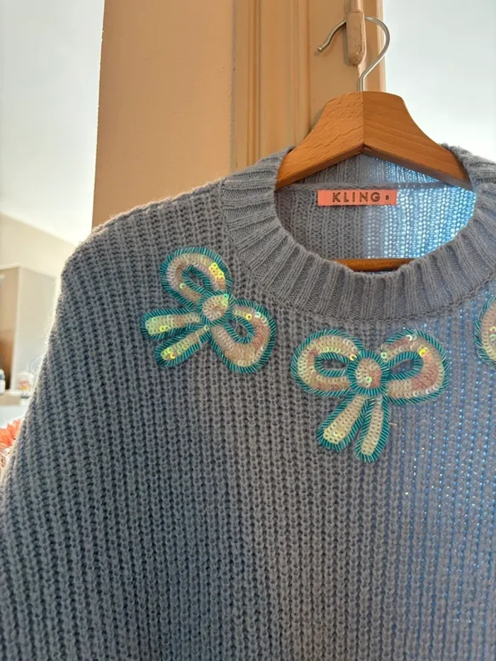 Pull bleu ciel - Taille S - photo numéro 3