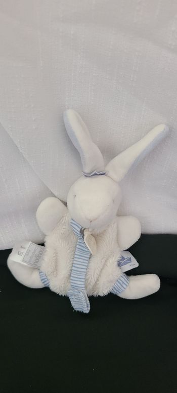 LAPIN MATELOT - DOUDOU AVEC ATTACHE TÉTINE
