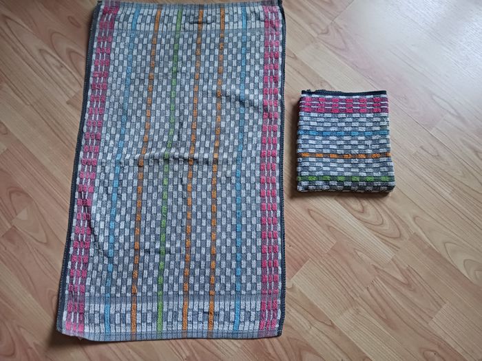 lot de 2 torchons colorés à carreaux