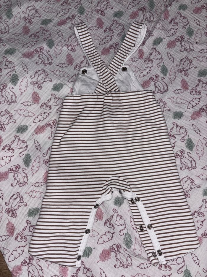 đ¶ Salopette bĂ©bĂ© rayĂ©e â marron & blanc - photo numĂ©ro 4