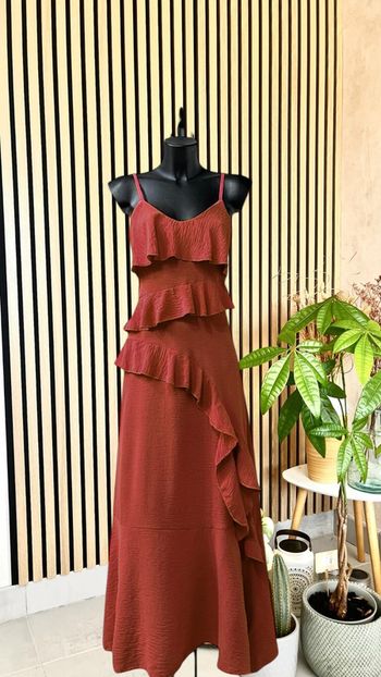 Robe longue avec fente pour l’été terracota