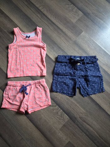 Lot fille 1 ensemble short / débardeur + 1 short. Taille 2/3 ans. H&M, Epop. TBE