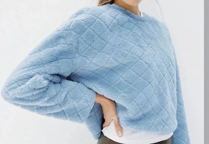 Pull bleu effet fourrure Zara Taille S - photo numéro 6