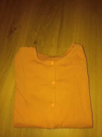 Gilet Coton Fille Jaune Moutarde