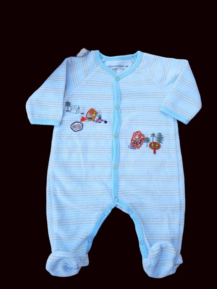 Pyjama velours garçon - T. 1 mois