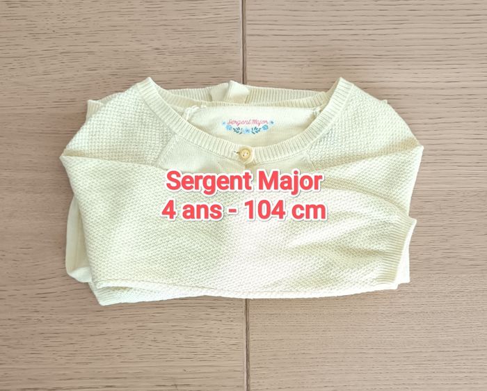Gilet cardigan Sergent Major jaune pâle 4 ans 104 cm fille