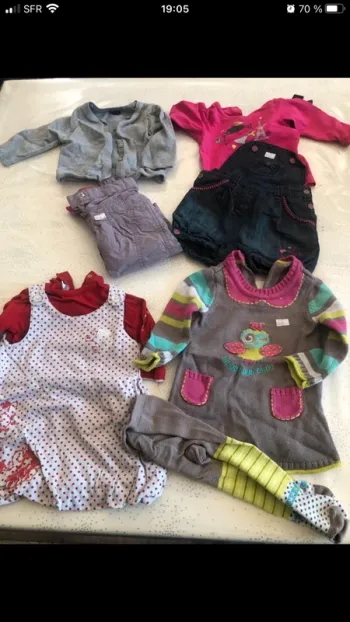 Lot vêtements bébé fille 6 mois hiver