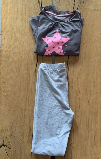 Pyjama léger 2 pièces gris étoile rose fille 10 ans (138) Verbaudet