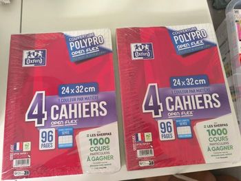 Lot de 8 cahiers oxford grand carreaux 24x32 96 pages